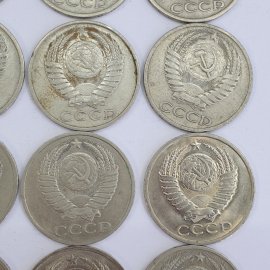 Монеты пятьдесят копеек, СССР, года 1964-1991, 66 штук. Картинка 27